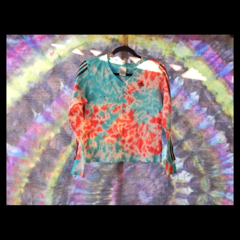 Adidas long sleeve tie dye top